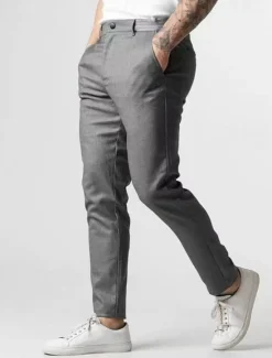 Best OUKU Men's Linen Pants Trousers Chinos Summer Pants Pocket Plain Comfort Breathable Vacation Daily Holiday Simple Casual Dark Brown Black