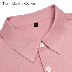OUKU Men's Linen Shirt Horse Outdoor Vacation White Pink Green Gray Long Sleeve Lapel Spring Fall Clothing Apparel Button Up