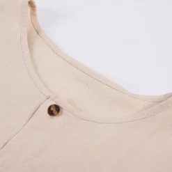 Outlet OUKU Men's Linen Shirt Tank Top Vest Top Undershirt Sleeveless Round Neck Mandarin Collar Summer Spring & Summer Plain Fashion Designer Basic Buttons Button Front Vacation Street Casual Black Pink Wine
