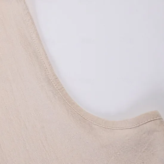 Outlet OUKU Men's Linen Shirt Tank Top Vest Top Undershirt Sleeveless Round Neck Mandarin Collar Summer Spring & Summer Plain Fashion Designer Basic Buttons Button Front Vacation Street Casual Black Pink Wine