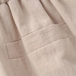 Discount OUKU Men's Linen Shorts Summer Shorts Capri Pants Pocket Drawstring Elastic Waist Plain Comfort Breathable Calf-Length Casual Holiday Going out Stylish Classic Black White
