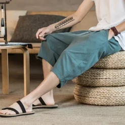 Discount OUKU Men's Linen Shorts Summer Shorts Beach Shorts Pocket Drawstring Elastic Waist Plain Comfort Breathable Short Holiday Vacation Beach Hawaiian Boho Black White