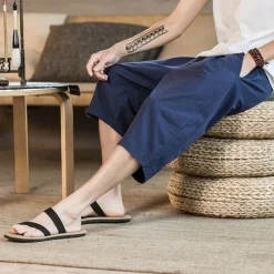 Discount OUKU Men's Linen Shorts Summer Shorts Beach Shorts Pocket Drawstring Elastic Waist Plain Comfort Breathable Short Holiday Vacation Beach Hawaiian Boho Black White