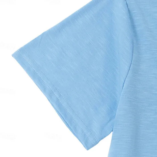 Best OUKU Men's Linen-like T Shirt Moisture Wicking Shirts Plain V Neck Street Causal Short Sleeve V Neck Vintage Clothing Apparel Retro Basic Casual Comfortable