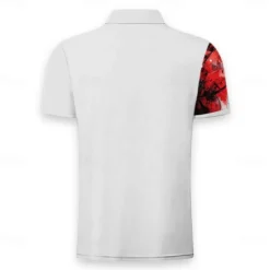 Discount OUKU Men's Lion Polo Shirts Golf Shirt Short Sleeve Polo Shirts Collared Shirts Funny Streetwear Vacation Wear Party Outfits Buttons 3D Print Spring & Summer White