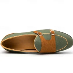 Online OUKU Men's Loafers & Slip-Ons Penny Loafers Suede Nylon Comfortable Slip Resistant Loafer Buckle White Green Color Block