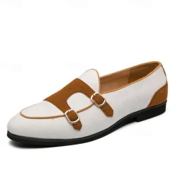 Online OUKU Men's Loafers & Slip-Ons Penny Loafers Suede Nylon Comfortable Slip Resistant Loafer Buckle White Green Color Block