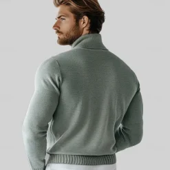 Outlet OUKU Men's Merino Wool Turtleneck Sweater Knit Solid Color Turtleneck Knitwear Elegant Christmas Outdoor Clothing Apparel Fall Winter Black White S M L