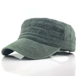 Sale OUKU Men's Military Cap Cadet Hat Black Navy Blue Washed Cotton Pure Color Adjustable Daily Stylish Street Dailywear Vintage Sports Portable
