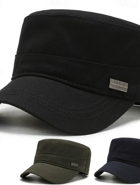Discount OUKU Men's Military Cap Cadet Hat Black Army Green Polyester Pure Color Fashion Classic & Timeless Chic & Modern Outdoor Daily Pure Color Portable Breathable
