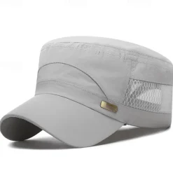 Outlet OUKU Men's Military Cap Cadet Hat Black Blue Cotton Mesh Travel Beach Outdoor Vacation Plain Adjustable