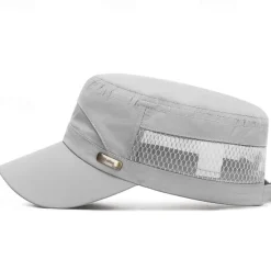 Outlet OUKU Men's Military Cap Cadet Hat Black Blue Cotton Mesh Travel Beach Outdoor Vacation Plain Adjustable