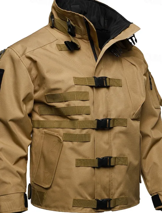 Discount OUKU Men's Military Jacket Hiking Jacket Tactical Jacket Sports Outdoor Camping & Hiking Waterproof Windbreaker Zipper Pocket Winter Spring & Fall Solid Color Active Sports & Outdoors Hooded Regular