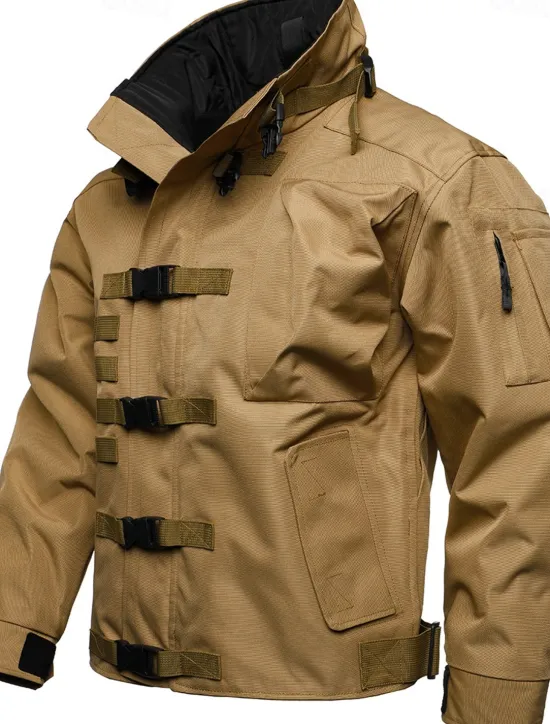 Discount OUKU Men's Military Jacket Hiking Jacket Tactical Jacket Sports Outdoor Camping & Hiking Waterproof Windbreaker Zipper Pocket Winter Spring & Fall Solid Color Active Sports & Outdoors Hooded Regular