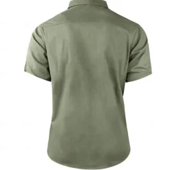 OUKU Men's Nautical Compass Work Shirt Western Shirt Cargo Shirt Short Sleeve Casual Tactical Sports Outdoor WorkWear Summer Spring Turndown Front Two Pockets Cotton Button Up Shirts Army Green Khaki Dark
