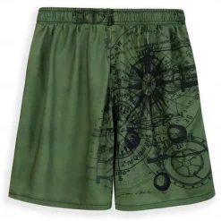 Best OUKU Men's Nautical Graphic Prints Compass Sweat Shorts Beach Shorts Terry Shorts Mid Waist Retro Vintage Casual Daily Holiday Streetwear Drawstring Elastic Waist 3D Print Designer Clothing Apparel