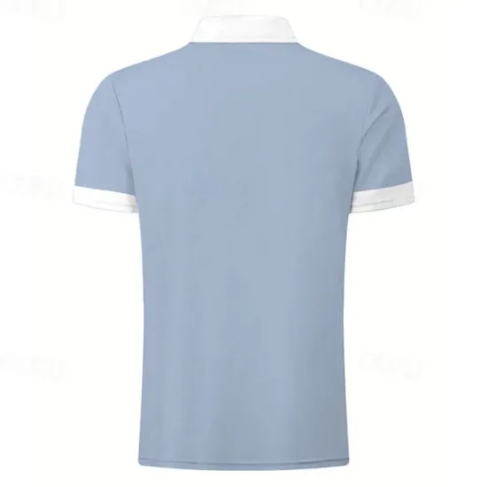 Outlet OUKU Men's Nautical Hawaiian Polo Shirts Golf Shirt Short Sleeve Polo Shirts Collared Shirts Casual Beach Wear Vacation Wear Tropical Wear Party Outfits 3D Print Quarter Zip Polo Spring & Summer Blue