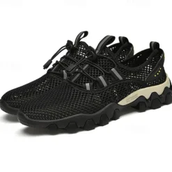 Best OUKU Men's Navy Blue Mesh Hiking Sneakers – Breathable Outdoor Running Shoes with Rugged Sole