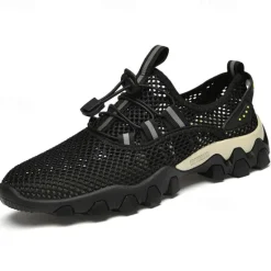 Best OUKU Men's Navy Blue Mesh Hiking Sneakers – Breathable Outdoor Running Shoes with Rugged Sole