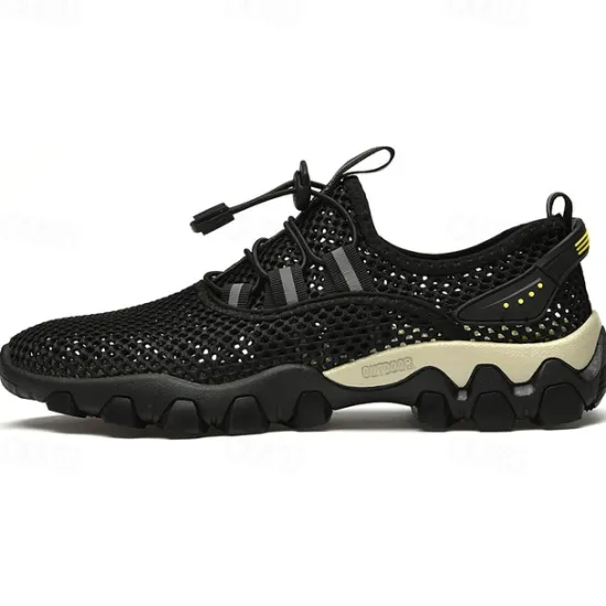 Best OUKU Men's Navy Blue Mesh Hiking Sneakers – Breathable Outdoor Running Shoes with Rugged Sole