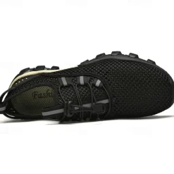 Best OUKU Men's Navy Blue Mesh Hiking Sneakers – Breathable Outdoor Running Shoes with Rugged Sole