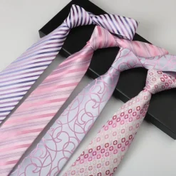 Best OUKU Men's Neckties Fashion Business Jacquard Stripes Geometic Wedding Party Daily Wear