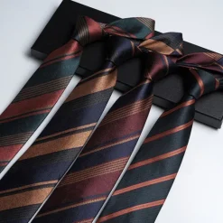 OUKU Men's Neckties Fashion Business Jacquard Stripes Wedding Party Daily Wear