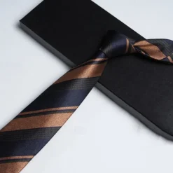 OUKU Men's Neckties Fashion Business Jacquard Stripes Wedding Party Daily Wear