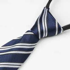 Sale OUKU Men's Neckties Fashion Business Jacquard Stripes Wedding Party Daily Wear
