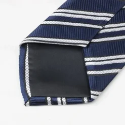 Sale OUKU Men's Neckties Fashion Business Jacquard Stripes Wedding Party Daily Wear