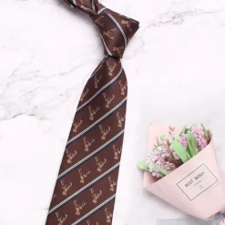 Best OUKU Men's Neckties Fashion Business Classic Elk Wedding Party Daily Wear