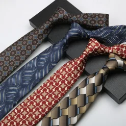 Sale OUKU Men's Neckties Fashion Business Print Pattern Wedding Party Daily Wear