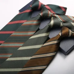 New OUKU Men's Neckties Fashion Business Jacquard Stripes Wedding Party Daily Wear