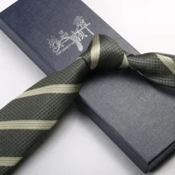 New OUKU Men's Neckties Fashion Business Jacquard Stripes Wedding Party Daily Wear