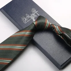 New OUKU Men's Neckties Fashion Business Jacquard Stripes Wedding Party Daily Wear