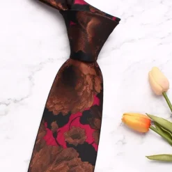 Discount OUKU Men's Neckties Fashion Business Jacquard Print Florals Wedding Party Daily Wear