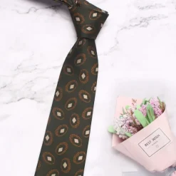 Outlet OUKU Men's Neckties Fashion Business Classic Argyle Wedding Party Daily Wear