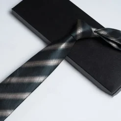 Online OUKU Men's Neckties Fashion Business Jacquard Stripes Wedding Party Daily Wear
