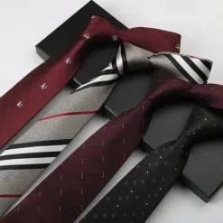 Hot OUKU Men's Neckties Fashion Business Jacquard Pattern Wedding Party Daily Wear
