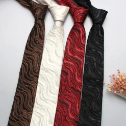 Discount OUKU Men's Neckties Fashion Business Classic Lines / Waves Wedding Party Daily Wear