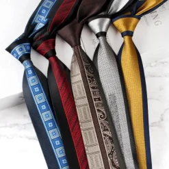 New OUKU Men's Neckties Fashion Formal Splice Color Block Wedding Party Daily Wear