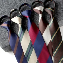 Sale OUKU Men's Neckties Fashion Formal Basic Stripes Wedding Party Daily Wear