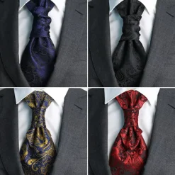 Online OUKU Men's Neckties Men Ties Adjustable Bow Plain Wedding Birthday Party