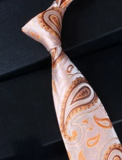 Hot OUKU Men's Neckties Sexy Patterned Wedding Party Daily Wear