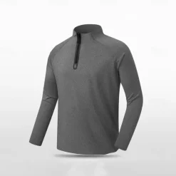 Hot OUKU Men's Non Iron Quarter Zip Sweatshirt Black Blue Light Grey Dark Gray High Neck Plain Zipper Sports & Outdoor Casual Daily Workout Athletic Summer Spring Clothing Apparel Hoodies Sweatshirts