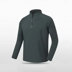 Hot OUKU Men's Non Iron Quarter Zip Sweatshirt Black Blue Light Grey Dark Gray High Neck Plain Zipper Sports & Outdoor Casual Daily Workout Athletic Summer Spring Clothing Apparel Hoodies Sweatshirts
