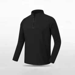 Hot OUKU Men's Non Iron Quarter Zip Sweatshirt Black Blue Light Grey Dark Gray High Neck Plain Zipper Sports & Outdoor Casual Daily Workout Athletic Summer Spring Clothing Apparel Hoodies Sweatshirts