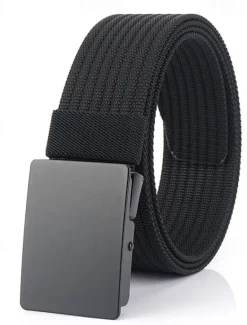Hot OUKU Men's Nylon Belt Waist Belt Black 1# Black Nylon Alloy Durable Adjustable Plain Outdoor Daily