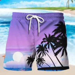Best OUKU Men's Ocean Graphic Prints Fish Swim Trunks Swim Shorts Board Shorts Mid Waist Hawaiian Boho Casual Daily Holiday Drawstring with Mesh lining Elastic Waist Designer Clothing Apparel