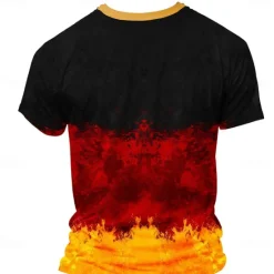 Best OUKU Men's Oktoberfest Oktoberfest Beer German Flag T shirt Henley Shirt Short Sleeve 3D Print Designer Retro Vintage Street Casual Daily Summer Spring Henley Henley T-Shirt Black